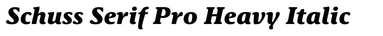 Schuss Serif Pro Heavy Italic